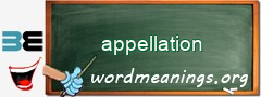 WordMeaning blackboard for appellation